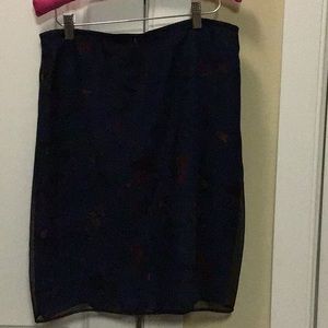 Ladies dark blue floral skirt
